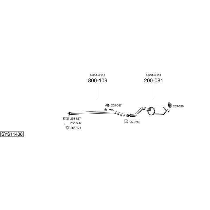 Išmetimo sistema BOSAL SYS11438