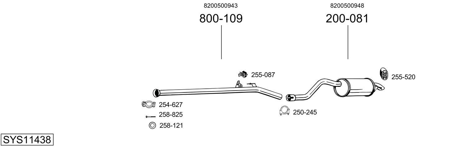 Išmetimo sistema BOSAL SYS11438