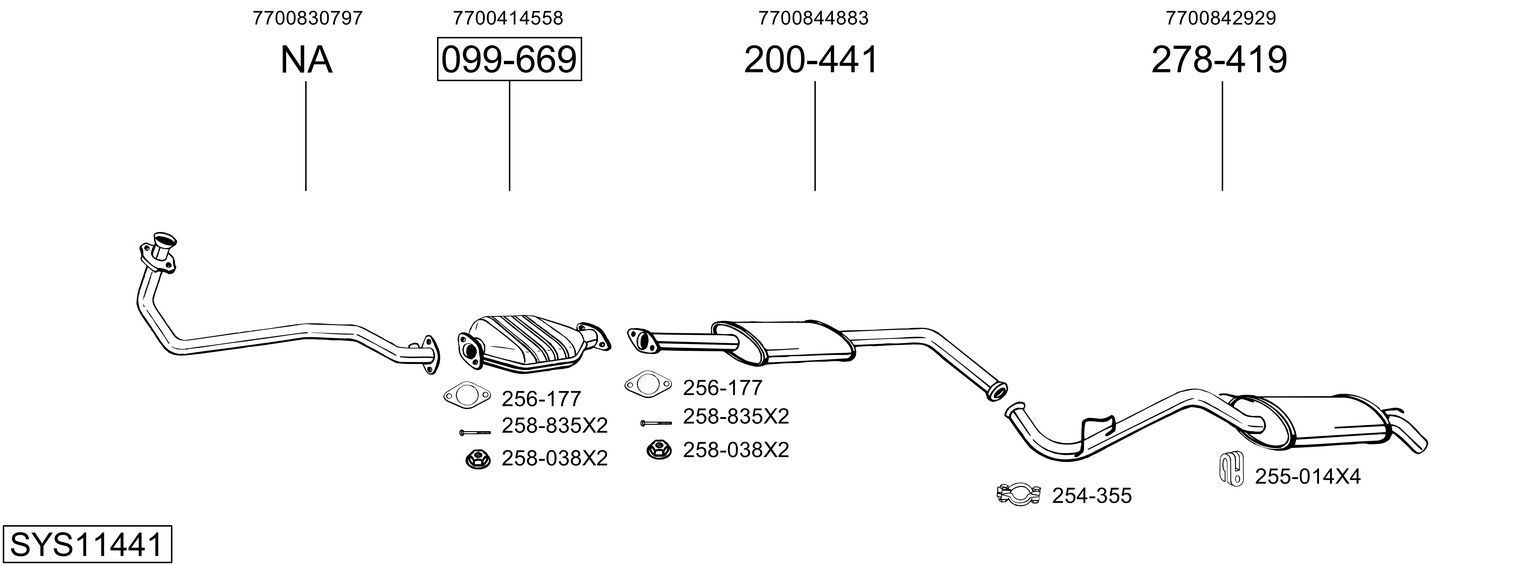 Išmetimo sistema BOSAL SYS11441