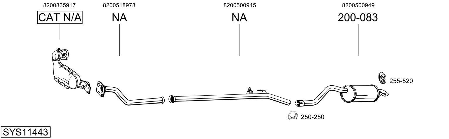 Išmetimo sistema BOSAL SYS11443