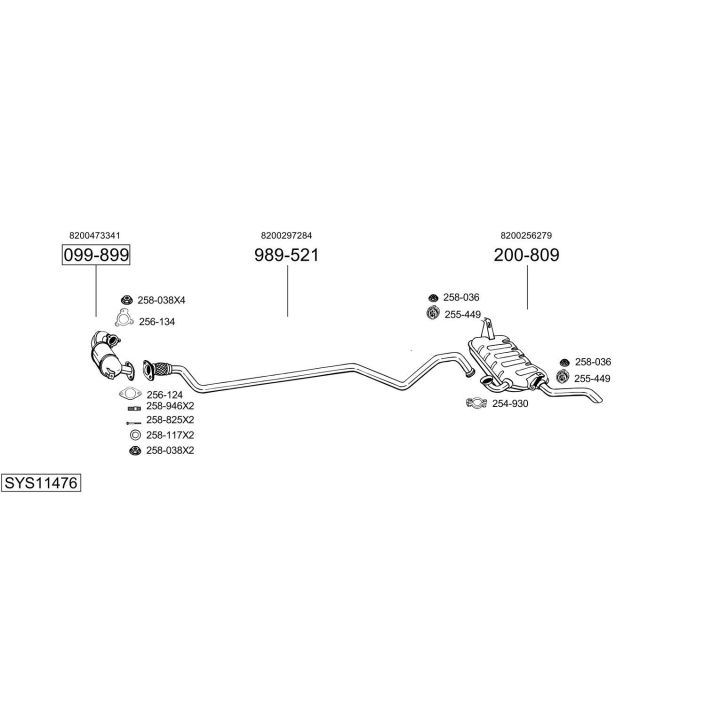 Išmetimo sistema BOSAL SYS11476