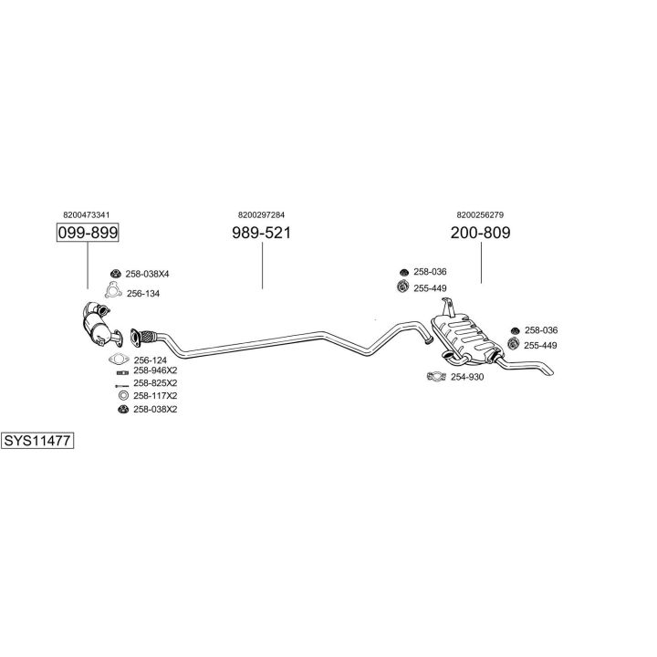 Išmetimo sistema BOSAL SYS11477