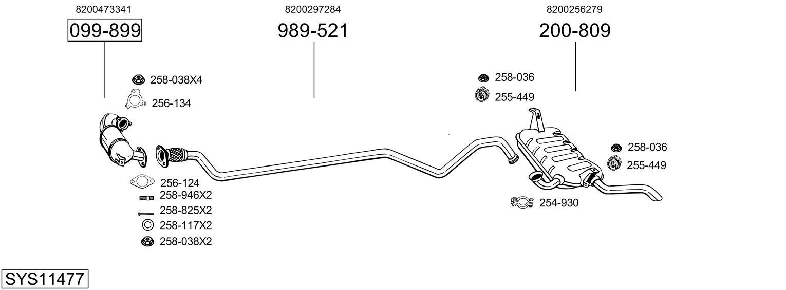 Išmetimo sistema BOSAL SYS11477