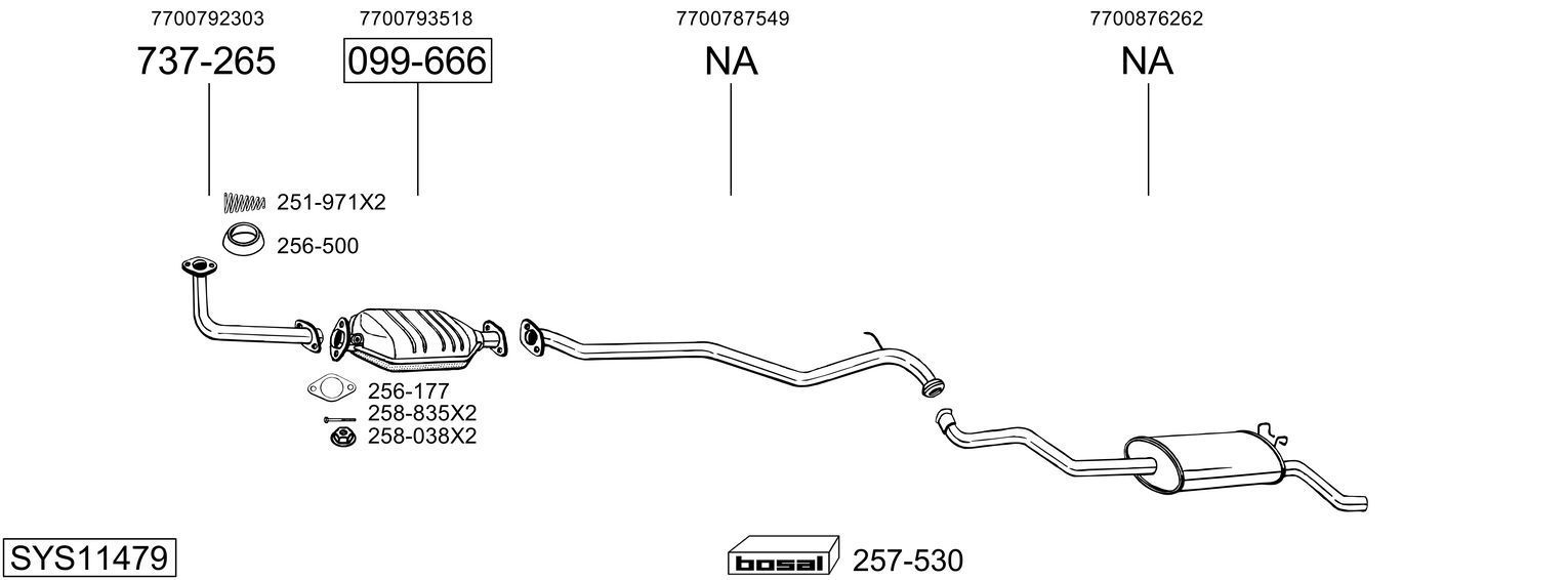 Išmetimo sistema BOSAL SYS11479