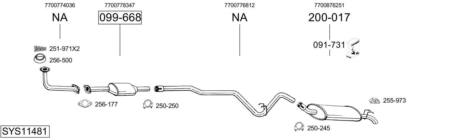 Išmetimo sistema BOSAL SYS11481