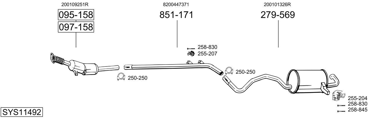 Išmetimo sistema BOSAL SYS11492