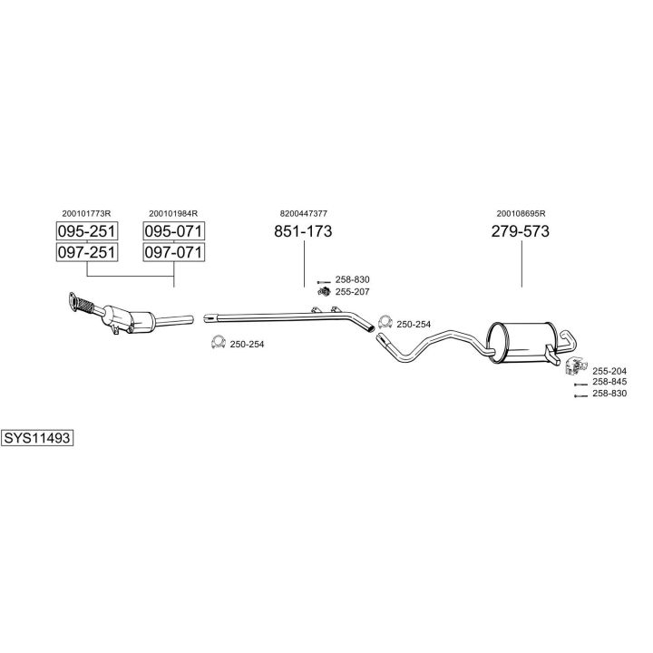 Išmetimo sistema BOSAL SYS11493