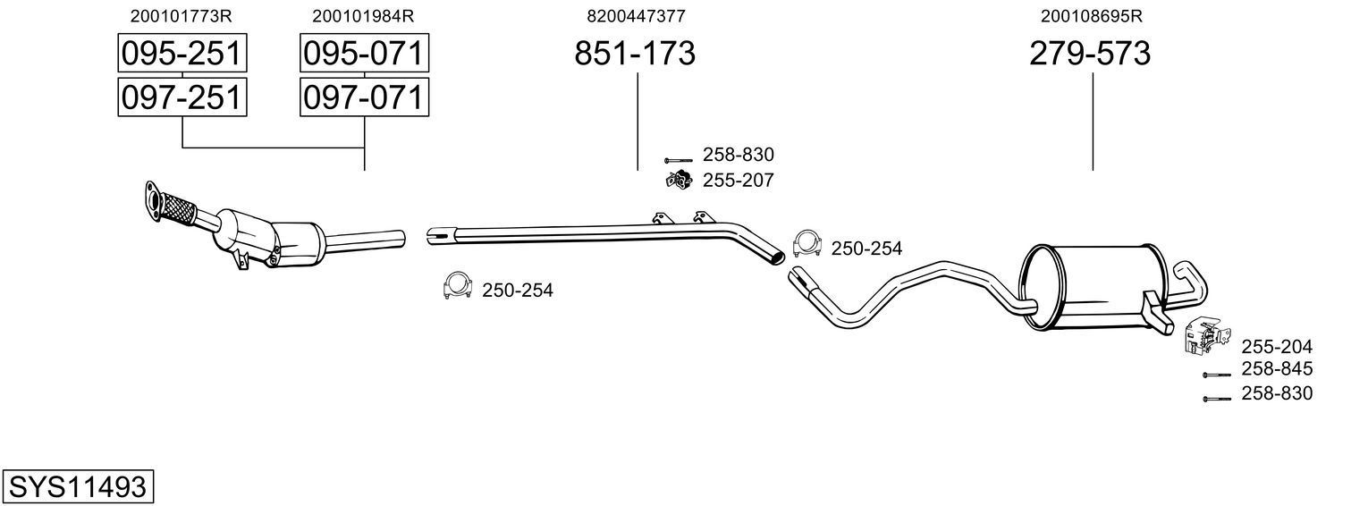 Išmetimo sistema BOSAL SYS11493