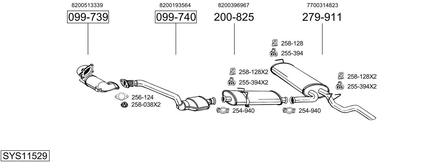 Išmetimo sistema BOSAL SYS11529