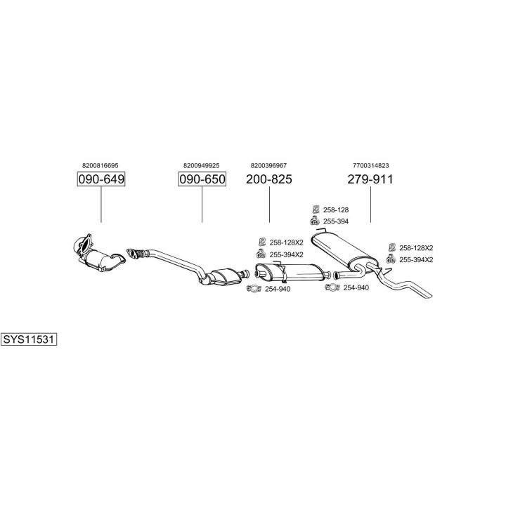 Išmetimo sistema BOSAL SYS11531