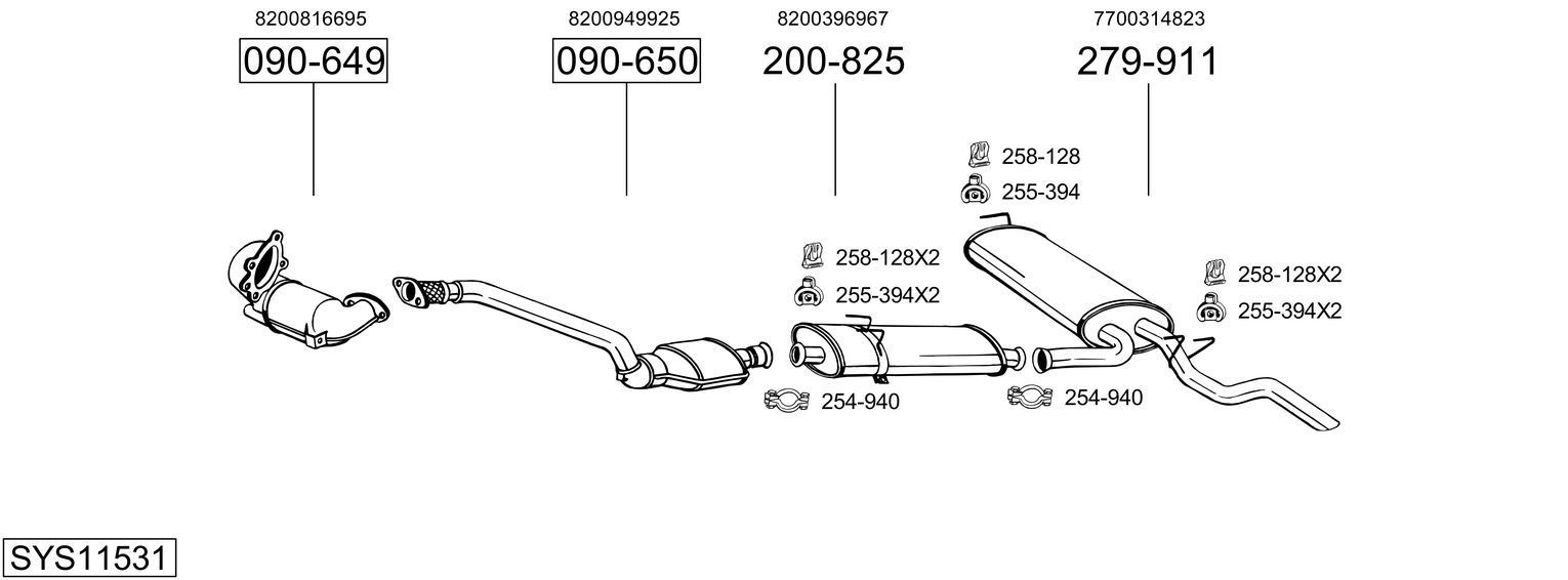 Išmetimo sistema BOSAL SYS11531