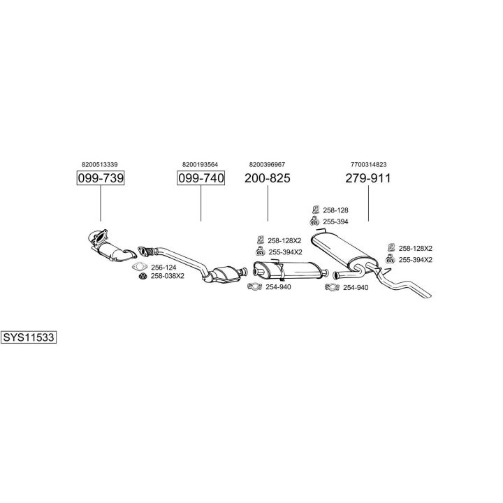 Išmetimo sistema BOSAL SYS11533