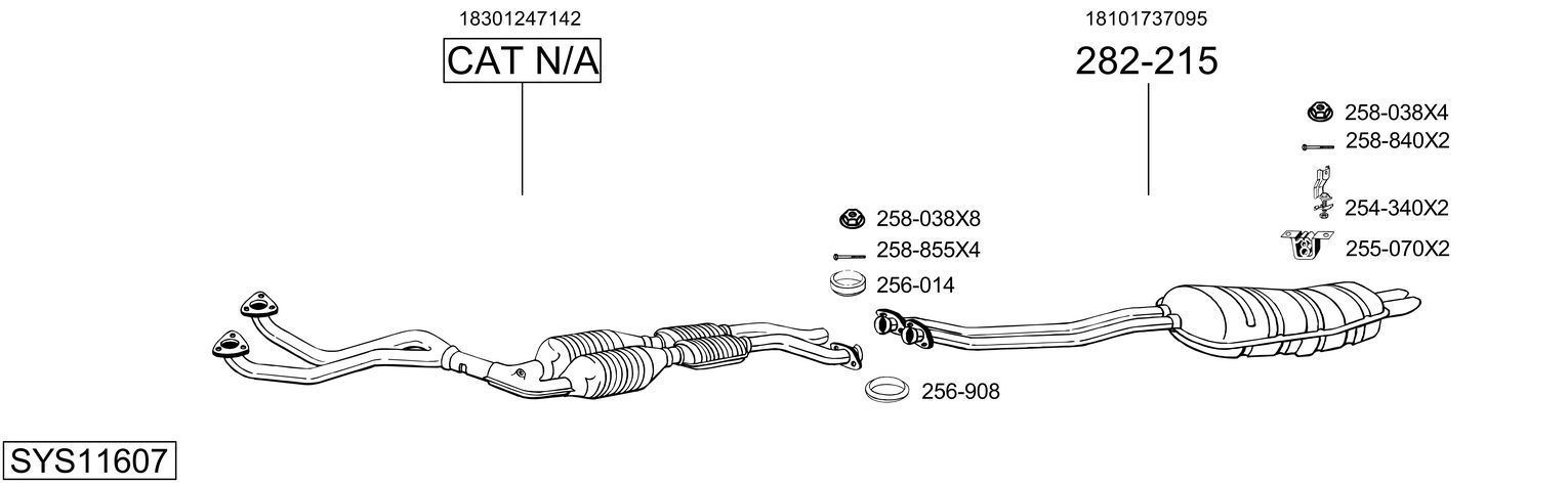 Išmetimo sistema BOSAL SYS11607