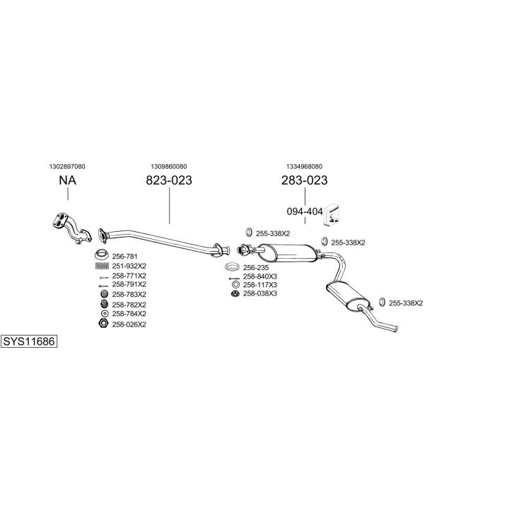 Išmetimo sistema BOSAL SYS11686