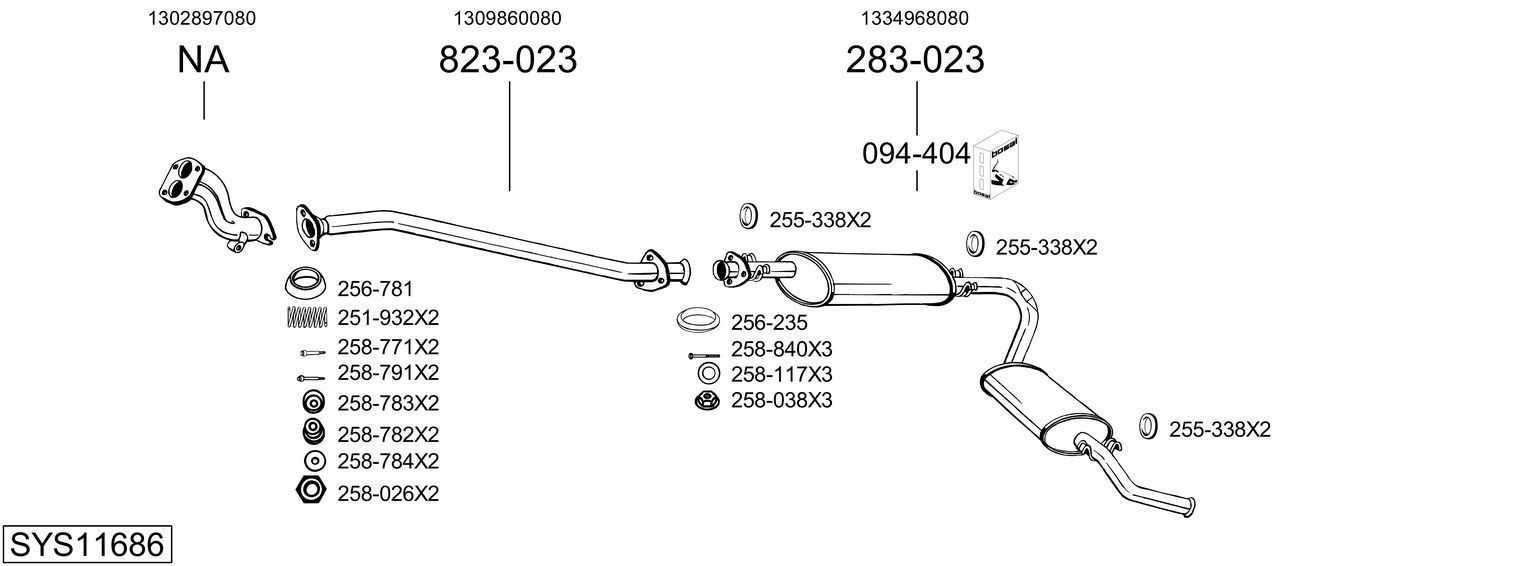 Išmetimo sistema BOSAL SYS11686
