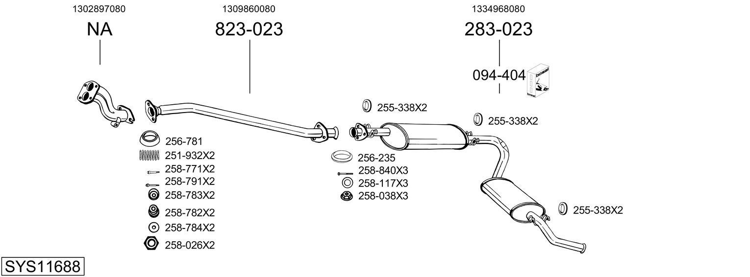 Išmetimo sistema BOSAL SYS11688