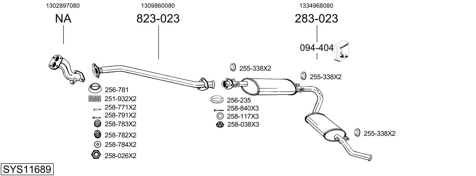 Išmetimo sistema BOSAL SYS11689