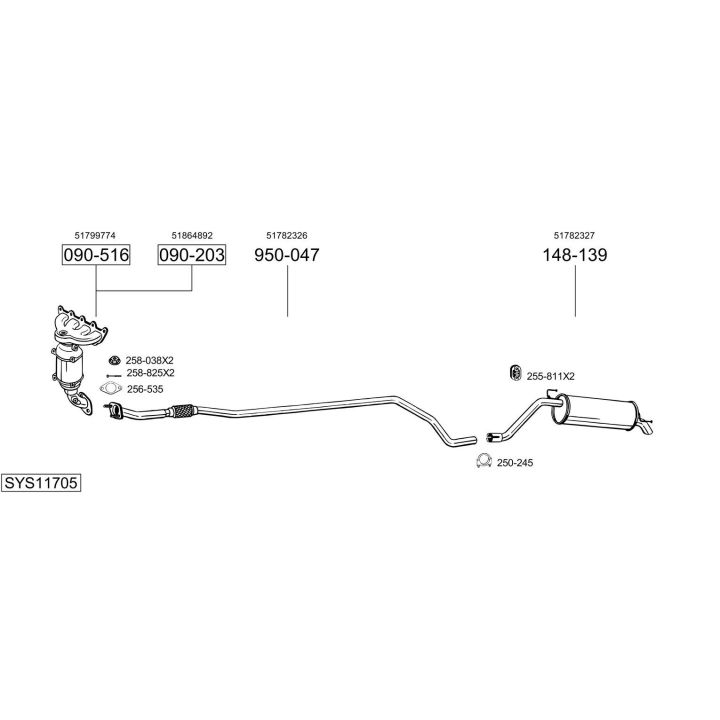 Išmetimo sistema BOSAL SYS11705