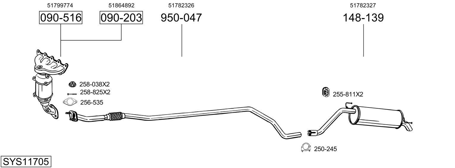 Išmetimo sistema BOSAL SYS11705