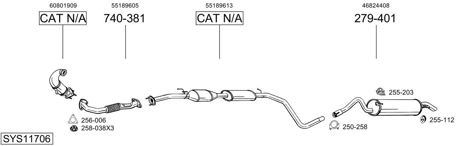 Išmetimo sistema BOSAL SYS11706