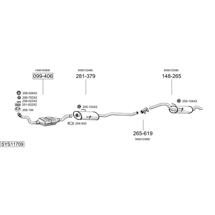 Išmetimo sistema BOSAL SYS11709