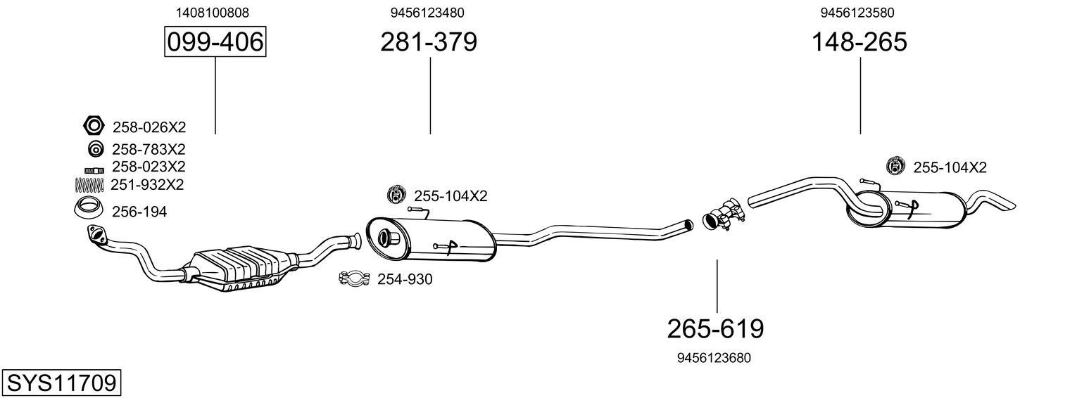 Išmetimo sistema BOSAL SYS11709