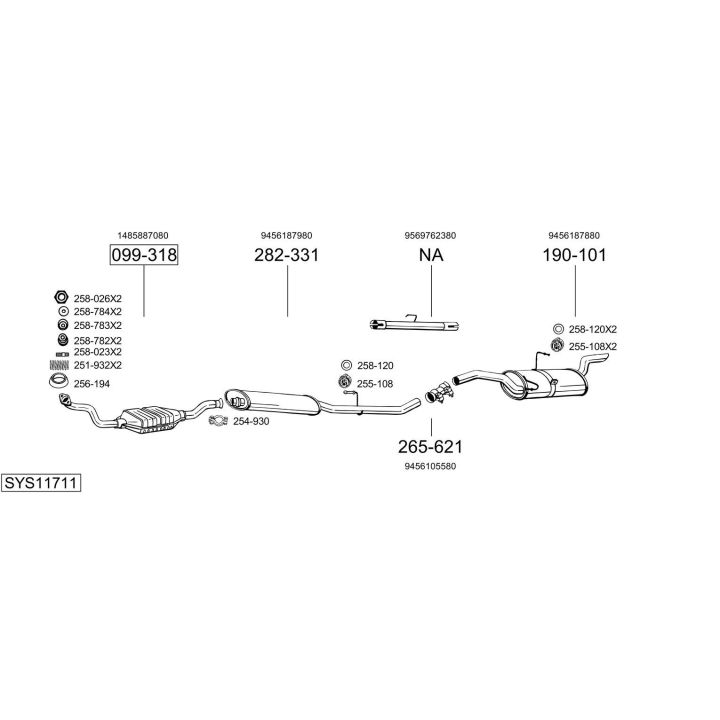 Išmetimo sistema BOSAL SYS11711