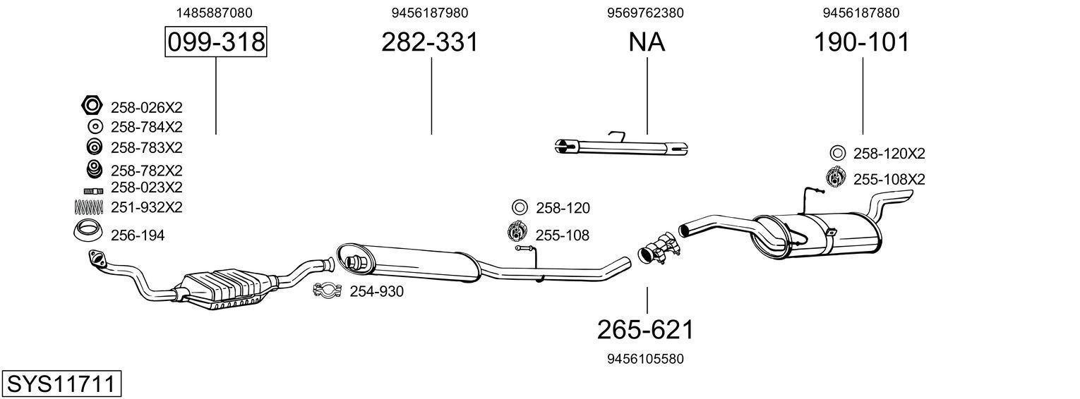 Išmetimo sistema BOSAL SYS11711