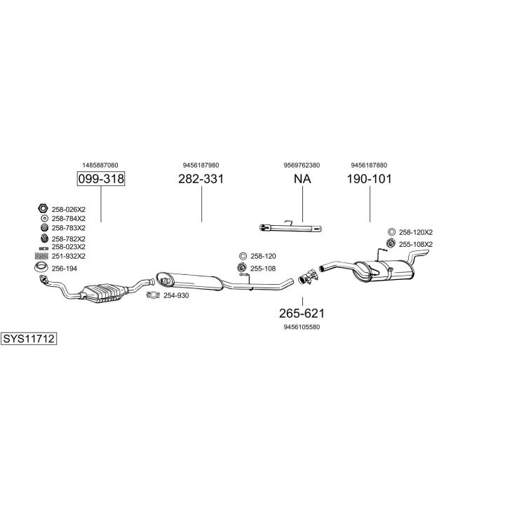 Išmetimo sistema BOSAL SYS11712