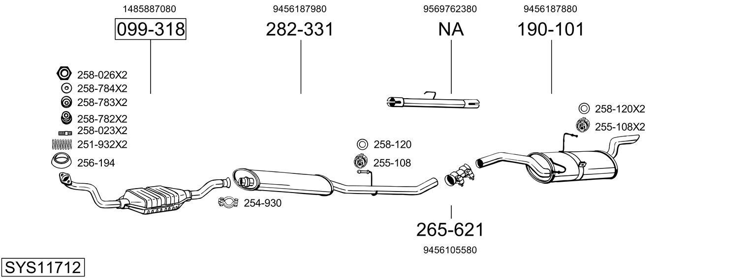 Išmetimo sistema BOSAL SYS11712