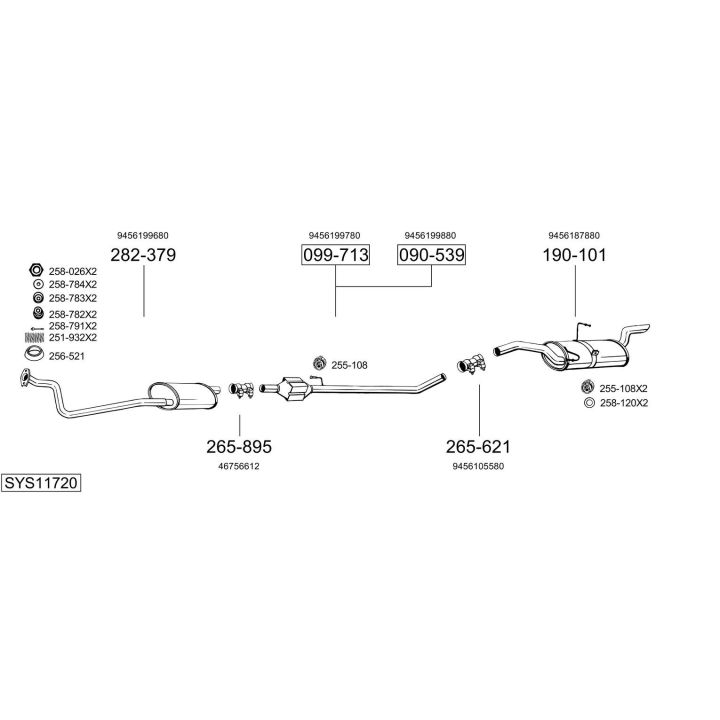 Išmetimo sistema BOSAL SYS11720