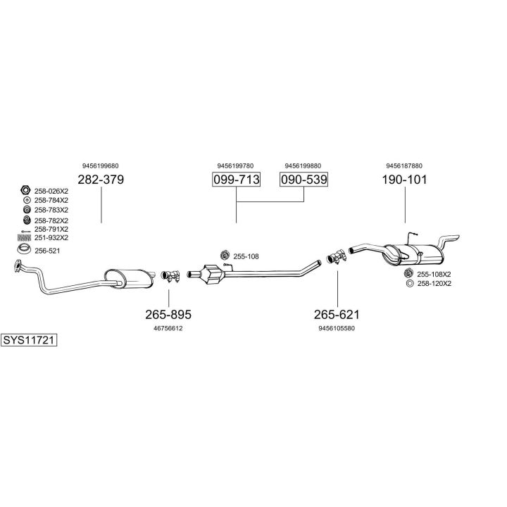 Išmetimo sistema BOSAL SYS11721