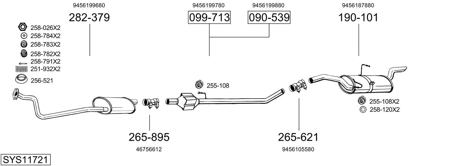 Išmetimo sistema BOSAL SYS11721