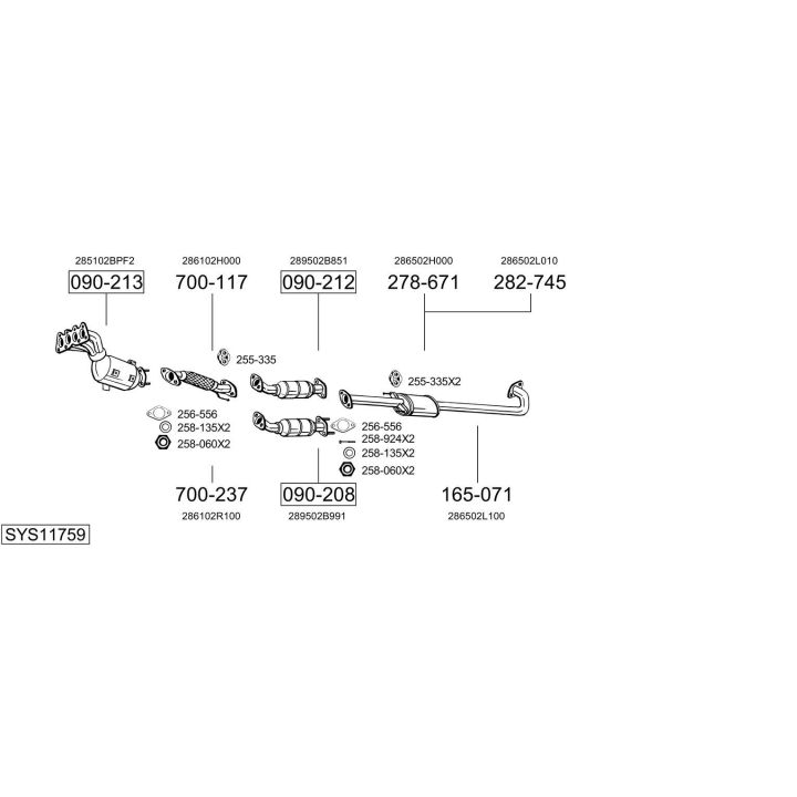 Išmetimo sistema BOSAL SYS11759