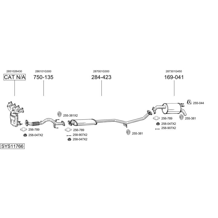 Išmetimo sistema BOSAL SYS11766