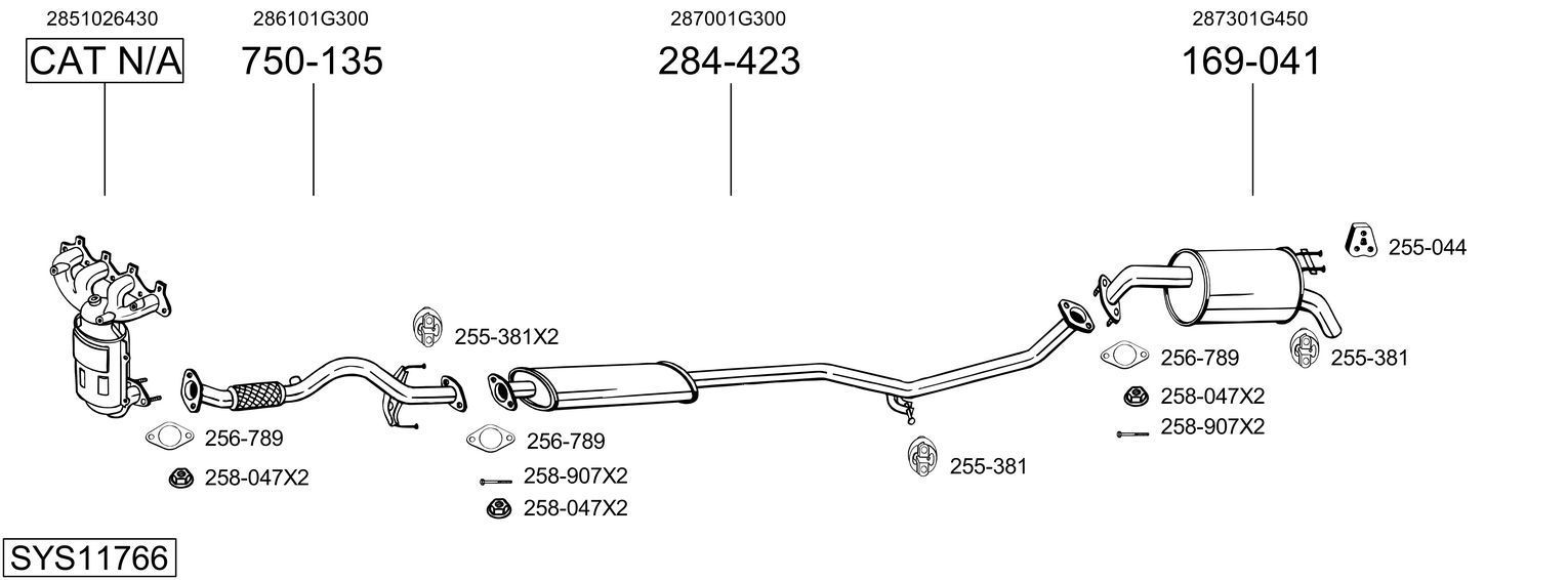 Išmetimo sistema BOSAL SYS11766