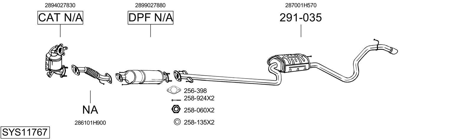Išmetimo sistema BOSAL SYS11767