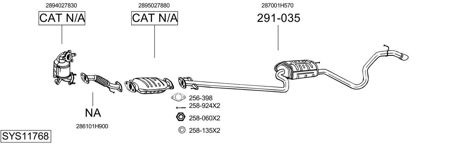 Išmetimo sistema BOSAL SYS11768