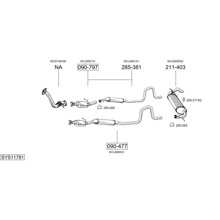 Išmetimo sistema BOSAL SYS11781
