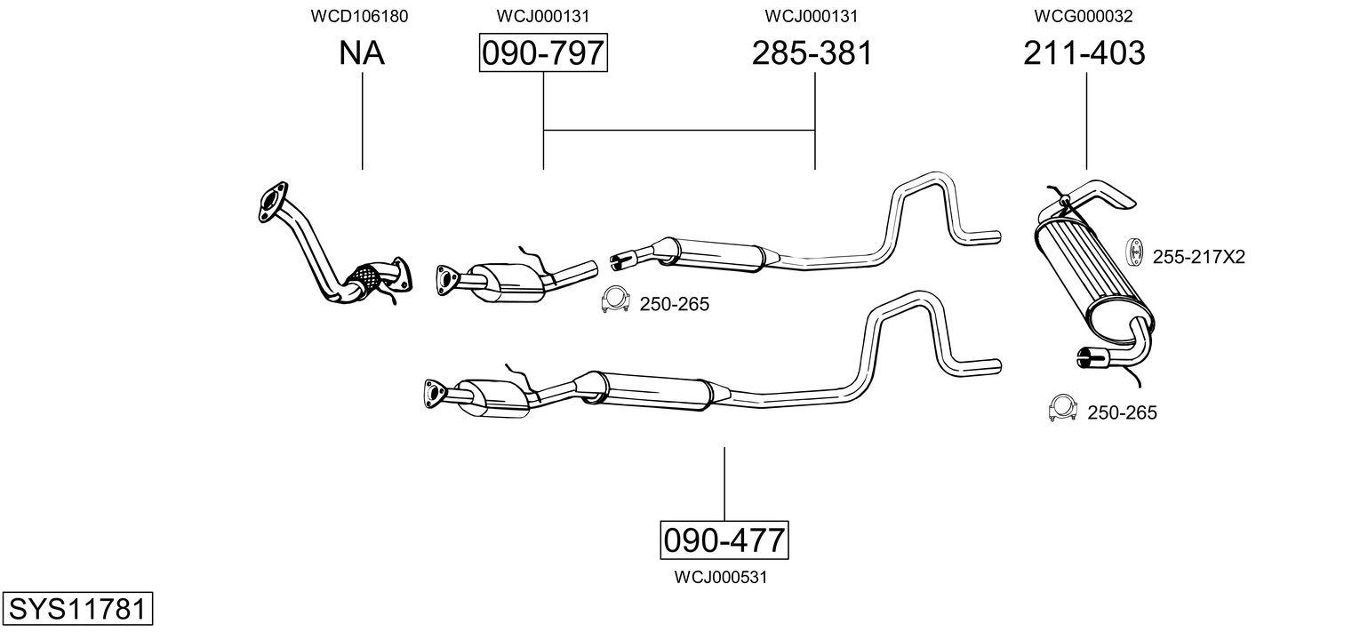 Išmetimo sistema BOSAL SYS11781