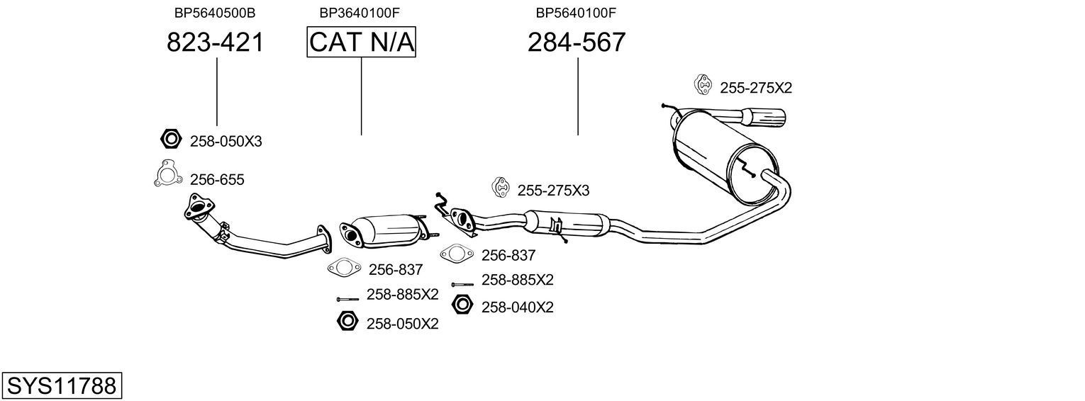 Išmetimo sistema BOSAL SYS11788