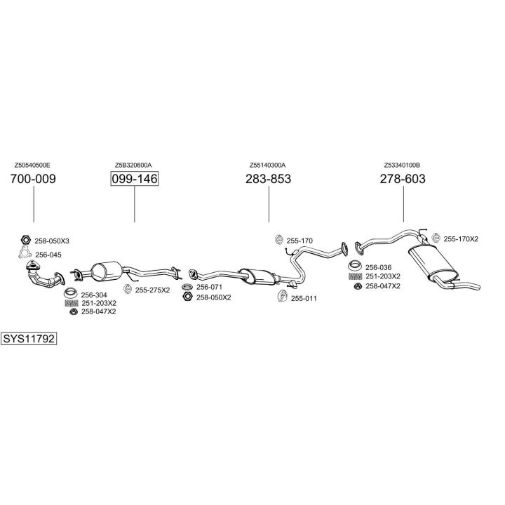 Išmetimo sistema BOSAL SYS11792