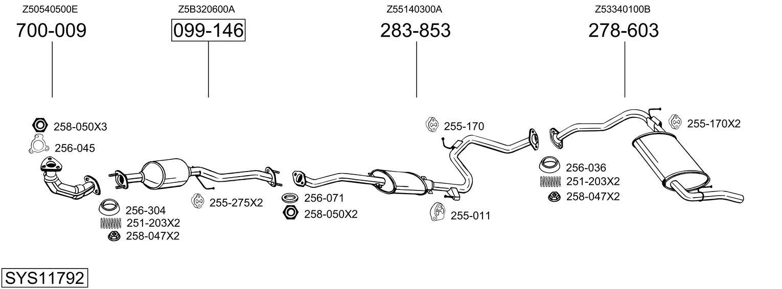 Išmetimo sistema BOSAL SYS11792