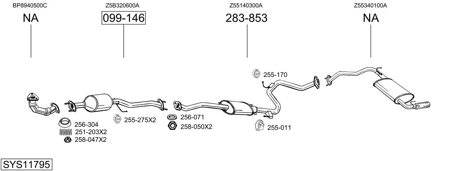 Išmetimo sistema BOSAL SYS11795
