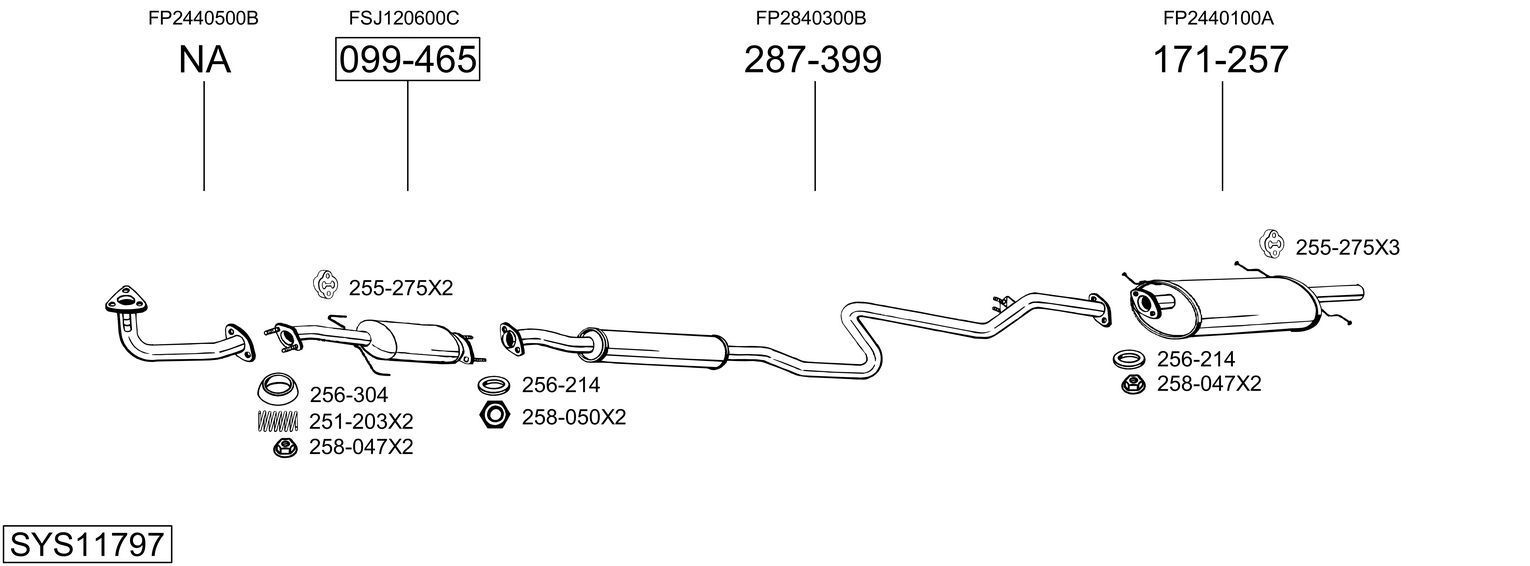 Išmetimo sistema BOSAL SYS11797
