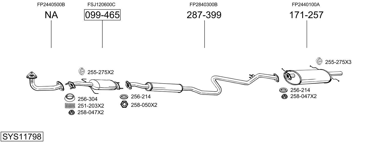 Išmetimo sistema BOSAL SYS11798