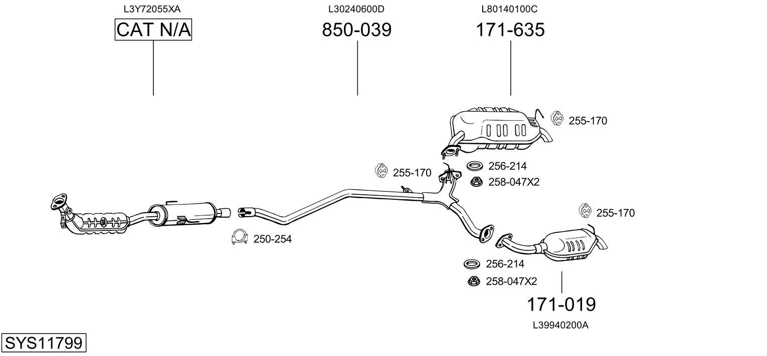 Išmetimo sistema BOSAL SYS11799