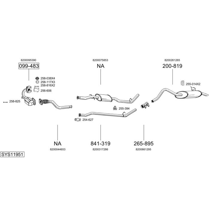 Išmetimo sistema BOSAL SYS11951