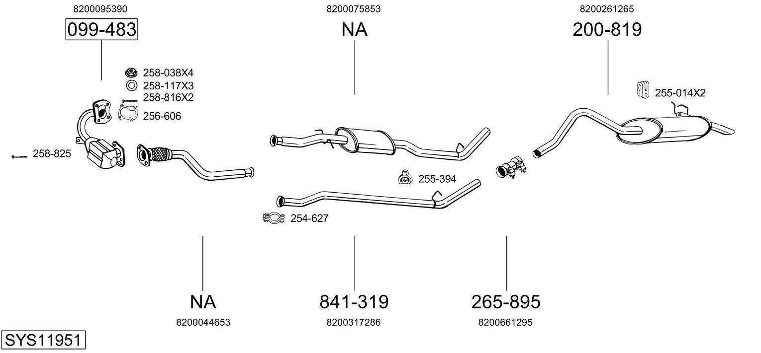 Išmetimo sistema BOSAL SYS11951