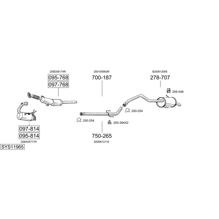 Išmetimo sistema BOSAL SYS11965
